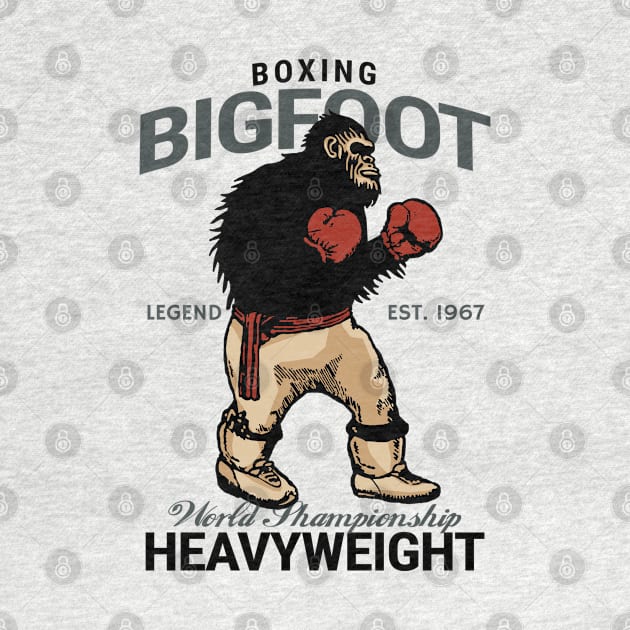 Vintage Boxing Bigfoot The Legend by KewaleeTee